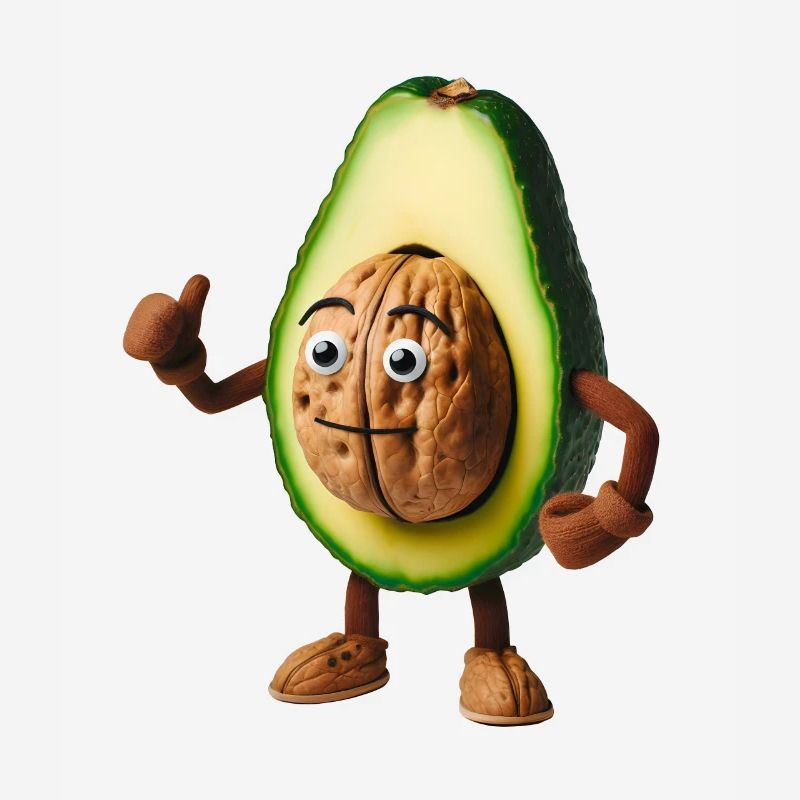 Cute avocado with walnut kernel!