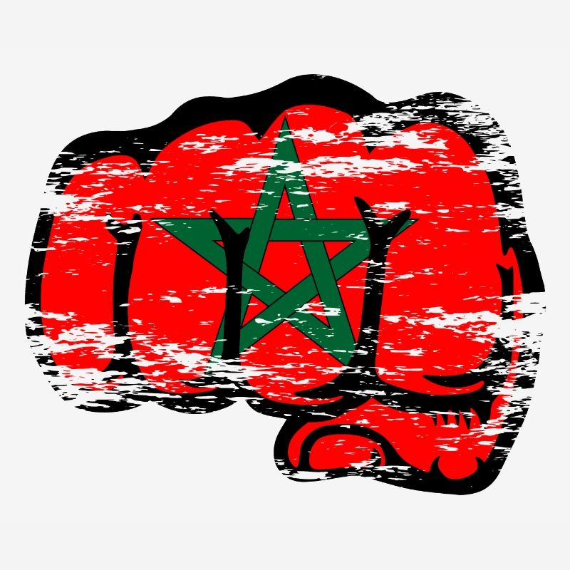 Poing de main du drapeau marocain utilisé