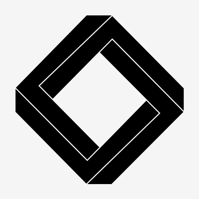 Square impossible black design