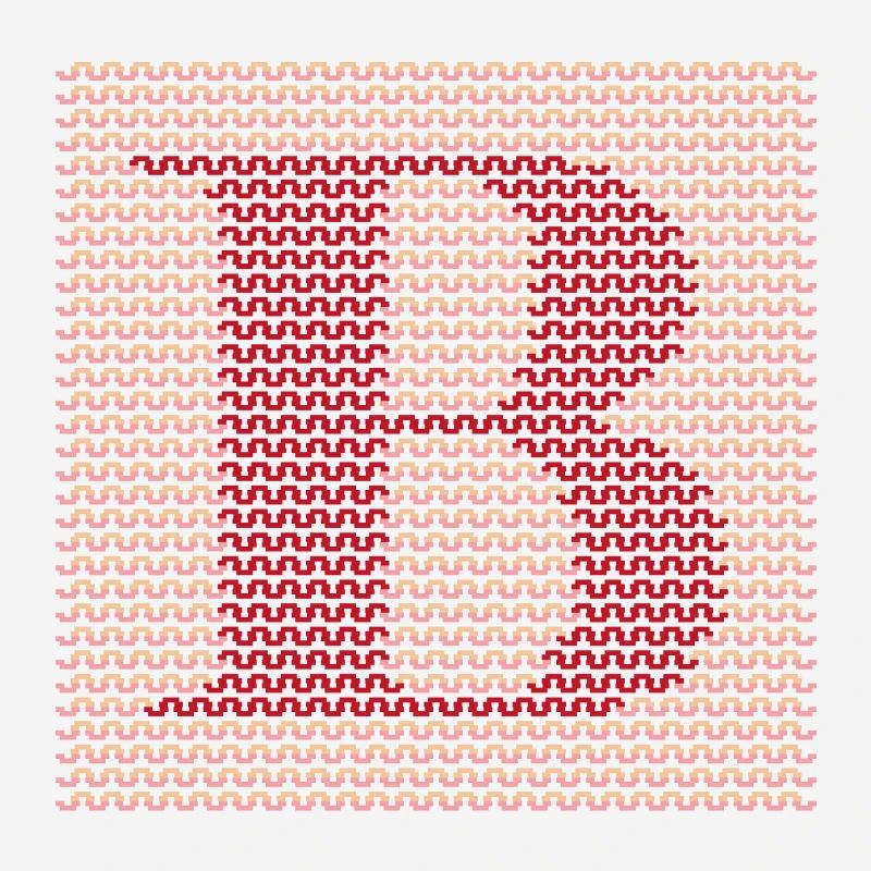 Garn Serif Buchstabe B Rot