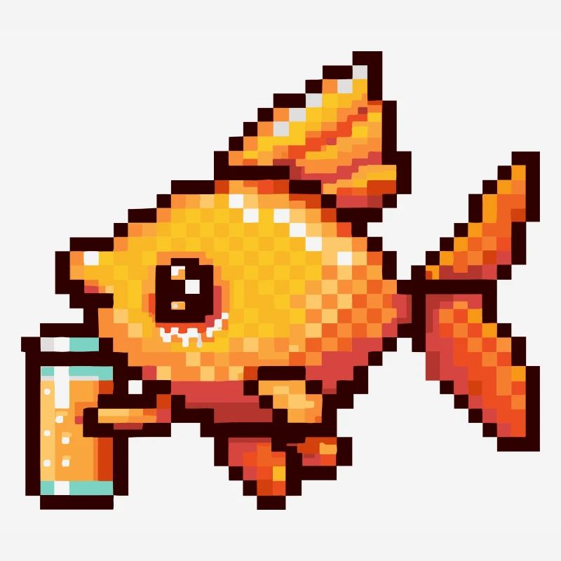 Goldfish Beer Pixel