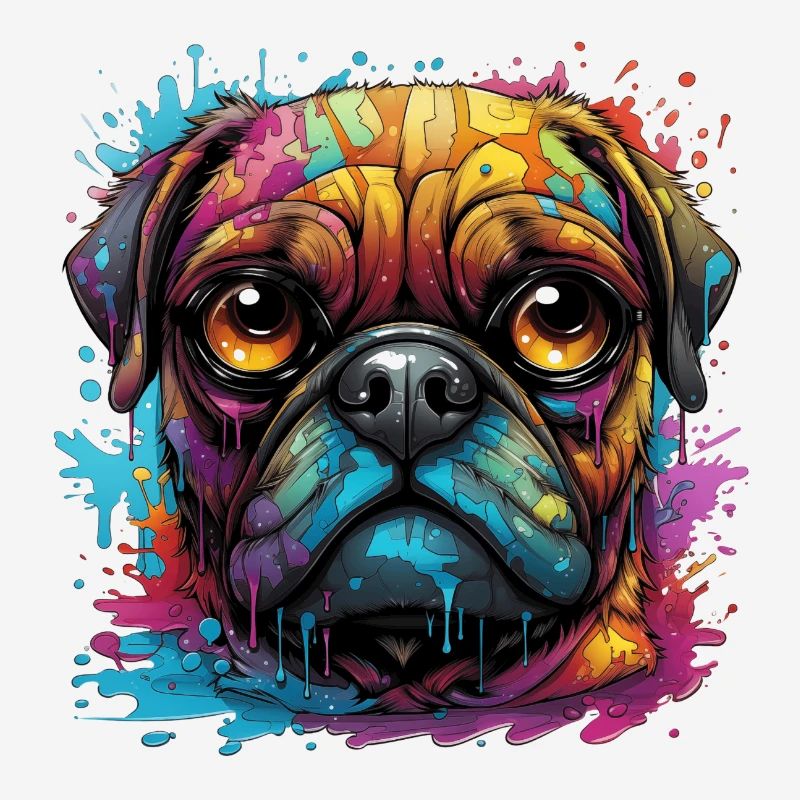 Pug in different colors