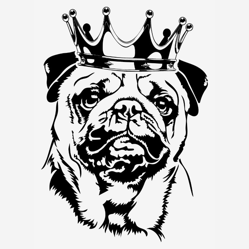 Mops mit Krone Hund Hunde Wilsigns