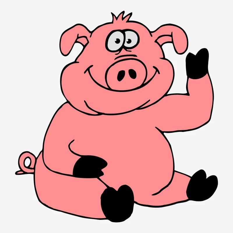 Mignon bande dessinée bande dessinée ondes de cochon amical