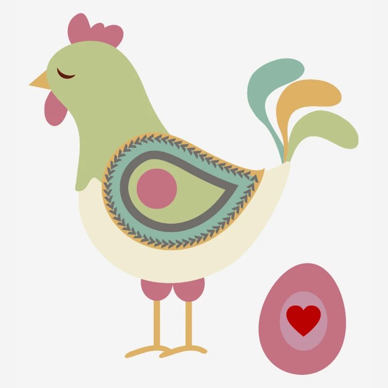 Chicken with easter egg