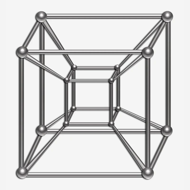 TESSERACT, Hypercube 4D, digital, Symbol -