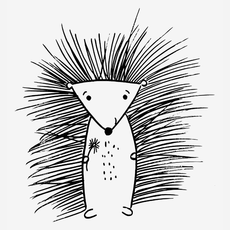 hérisson doux avec fleur