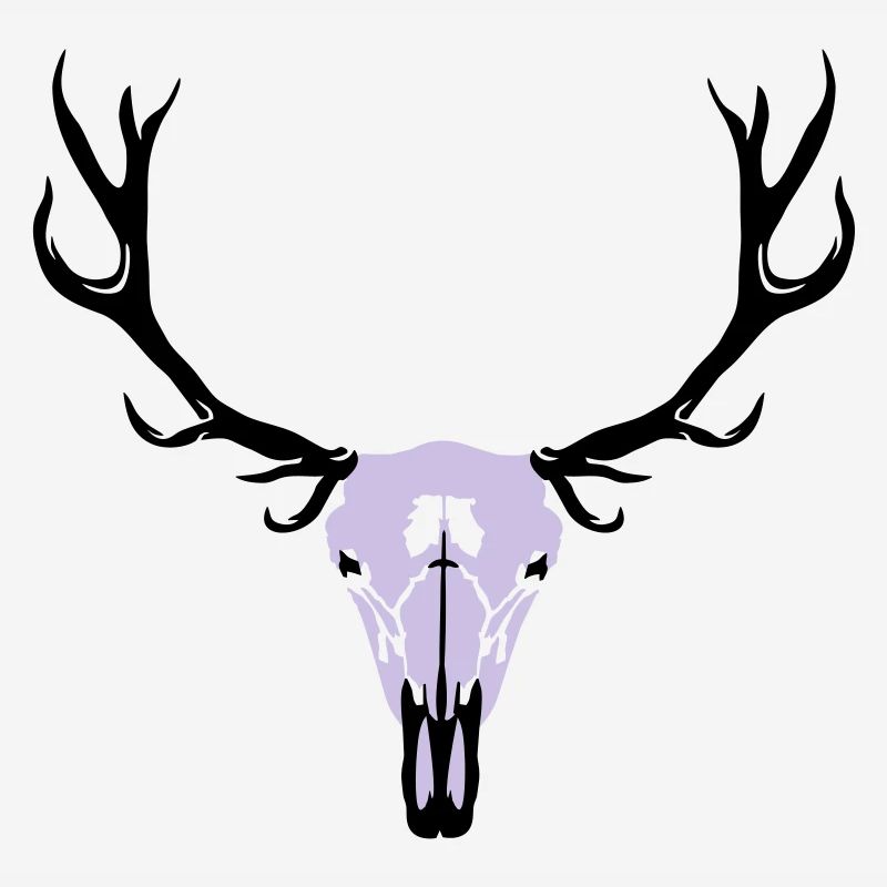 Hirschgeweih und Schädel