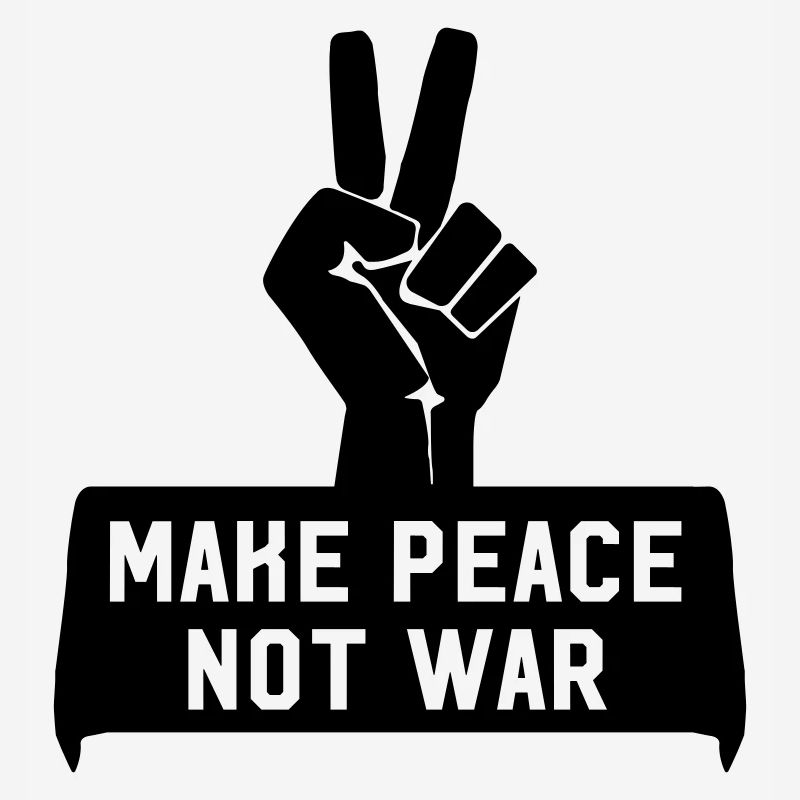 Make Peace Not War Hand mit Peacezeichen