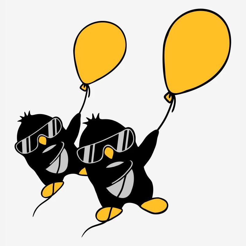 2 balloon penguins flying