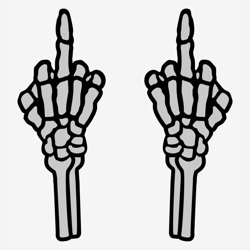 2 hands middle finger bone