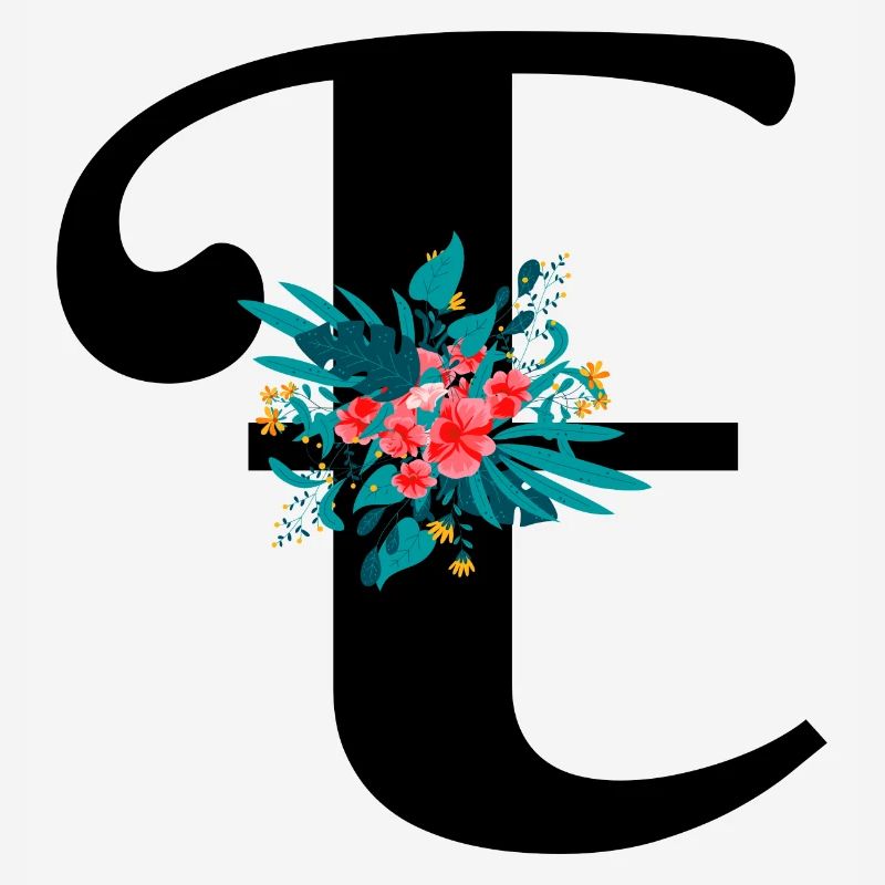 lettre E fleuris
