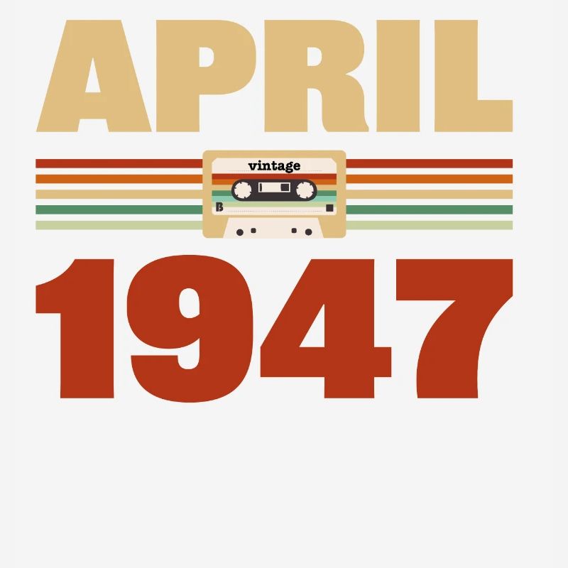 76th birthday April Born 1947 Gift idea