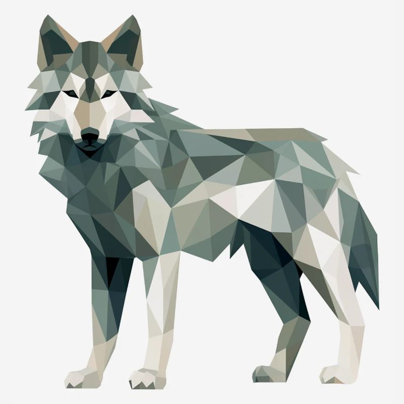 Wolf Geometric Drawing