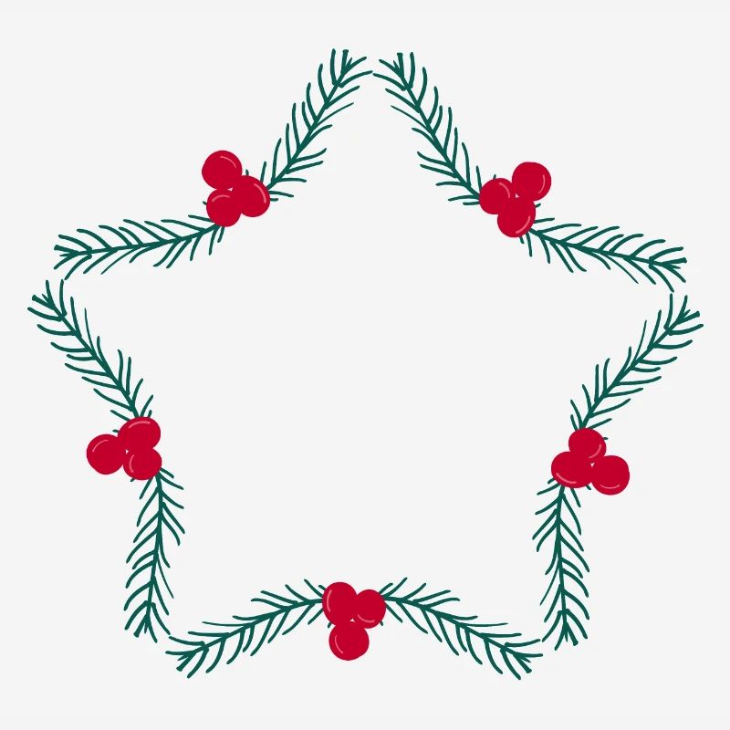 Weihnachtskranz in Sternform