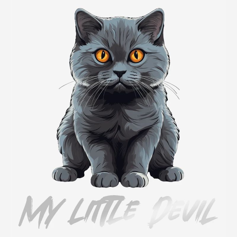 Chat Gris Mignon Mon Petit Diable