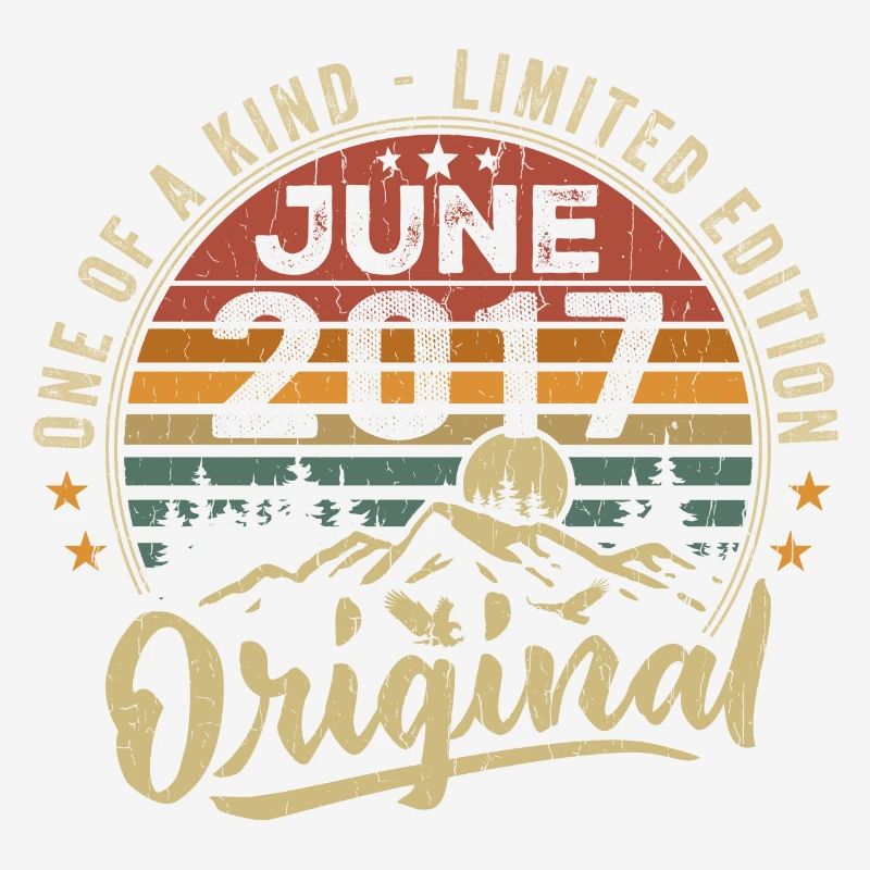 Juni 2017 Vintage Geburtstagsgeschenk 2017 Juni