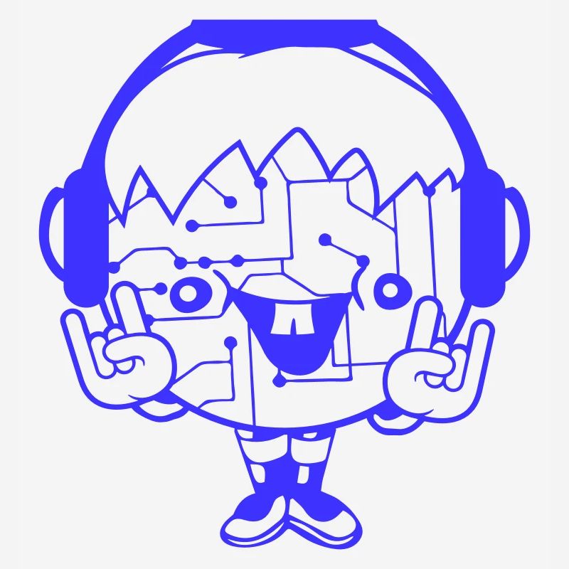 DJ Daten Mikrochip Muster Computer Nerd Geek Party