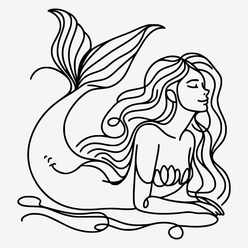 Drawing Mermaid Lineart