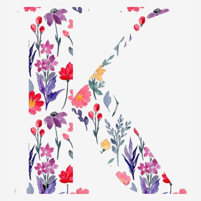 Personalized Floral Letter k - Gift Idea