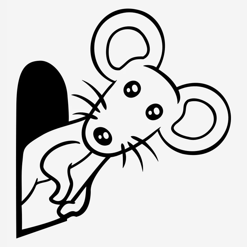 Mouse Wall Hole Mouse Hole Peeps Cute Funny Comic