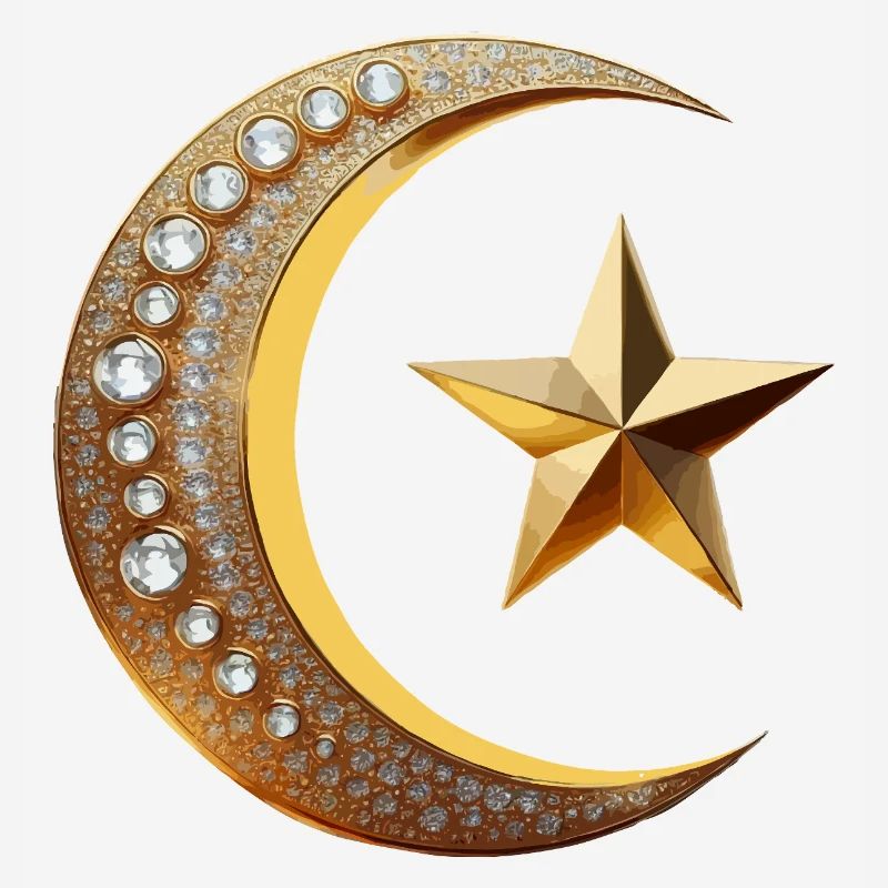 Symbole de l’Islam or avec diamant