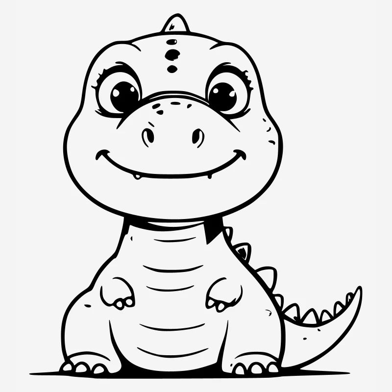 Chubby dino as vector illustration