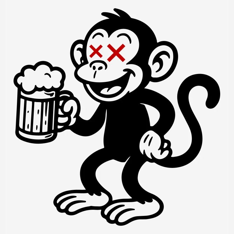 Monkey Beer Drinking