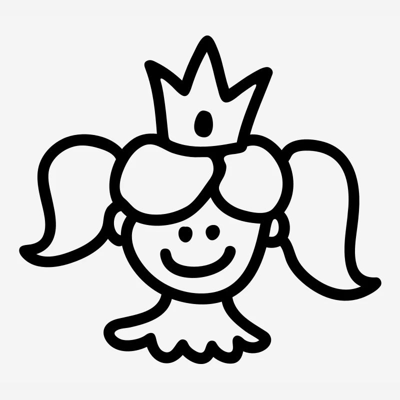 Princess with crown - Line