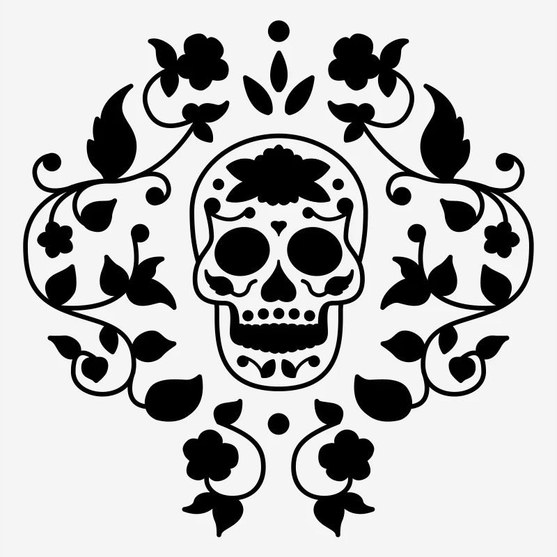 Sugar skull flower pattern t shirt graphic