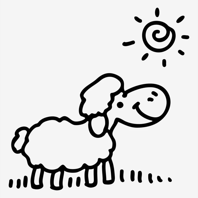 Schäfchen Sonne - line