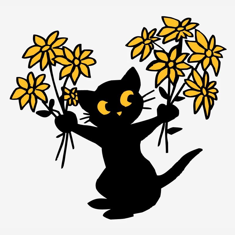 Le chat aux fleurs