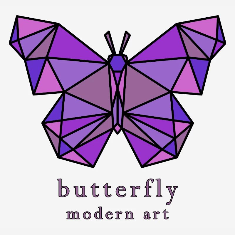 Papillon pourpre logo, art abstrait moderne