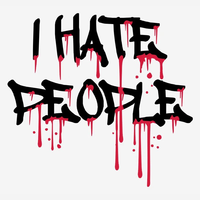 cool i hate people text graffiti spray drops blu