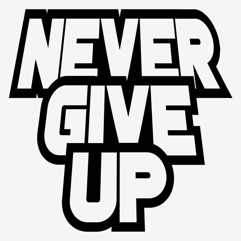 durchhalten cool never give up durchgestrichen log