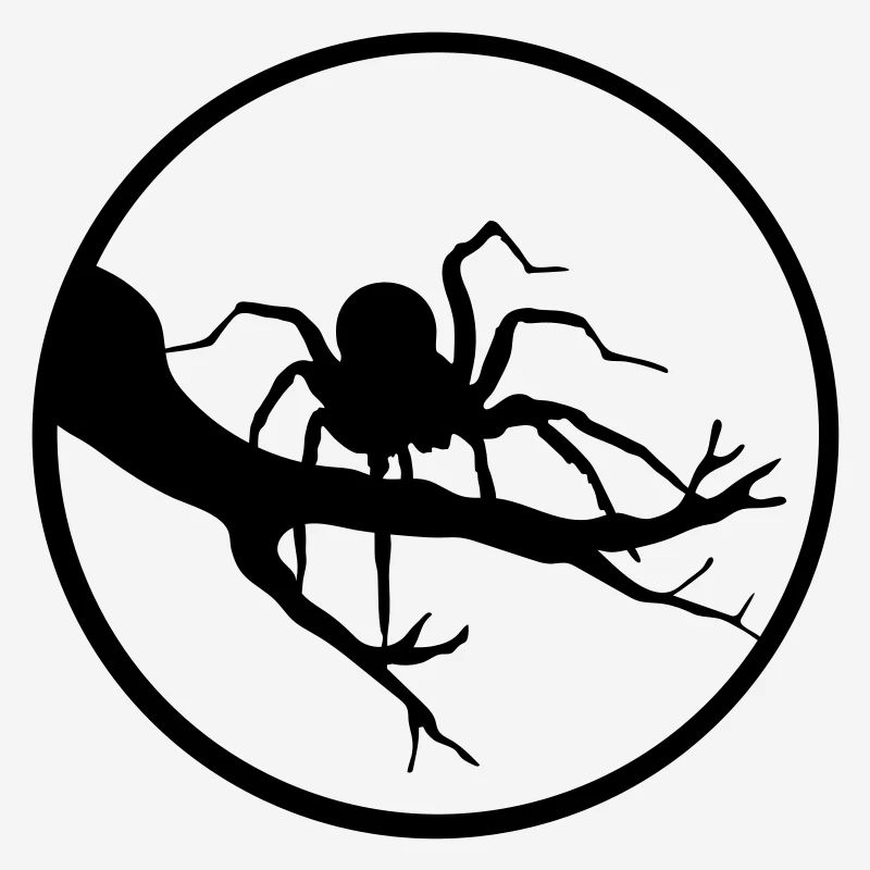 night moon evening round circle branch tree sun spider