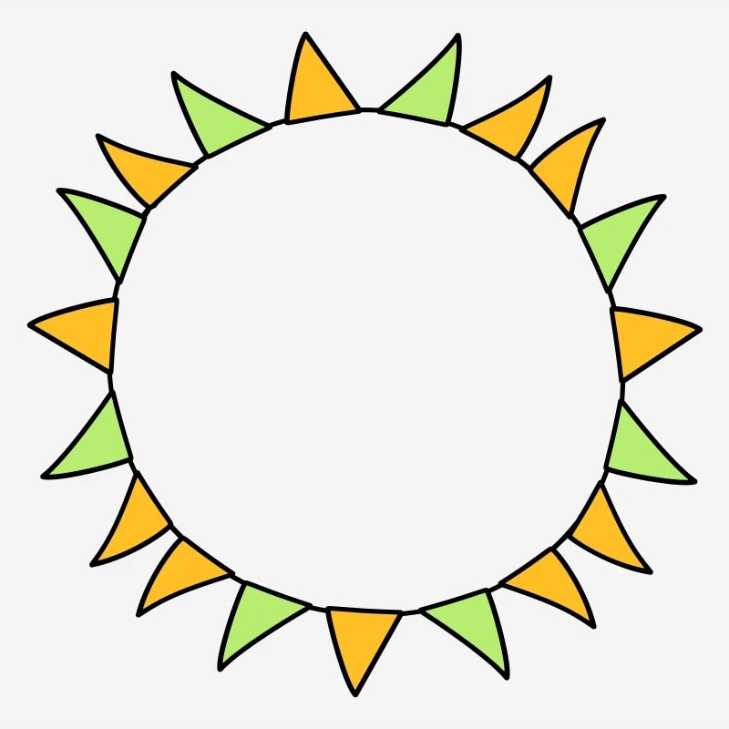 colorful garland circle ring round frame party dekora
