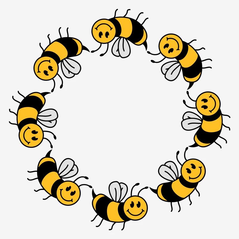 Funny bee circle pattern