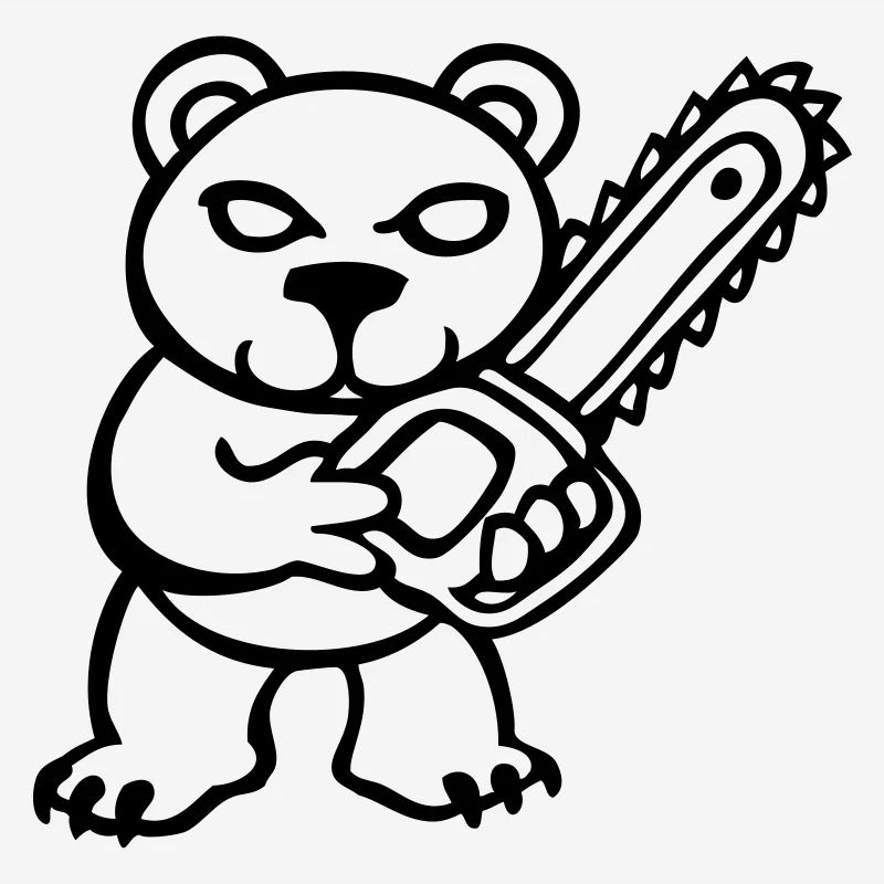 teddy bear pruner bear chainsaw fun naughty