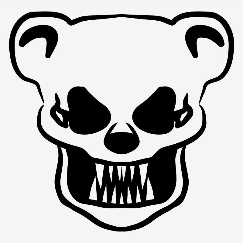 Teddy bear skull horror