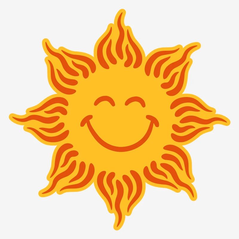 Smiling sun funny face