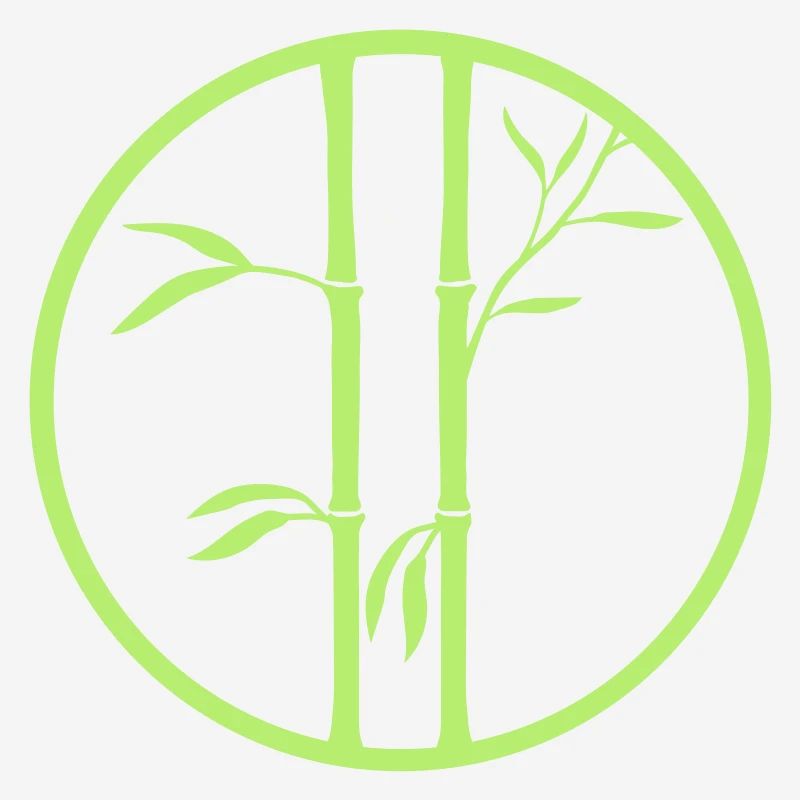 logo ring 2 bamboo plants circle round silhouette