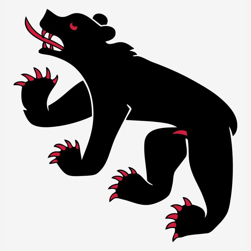 dessin d'un ours symbole drapeau de Berne Suisse