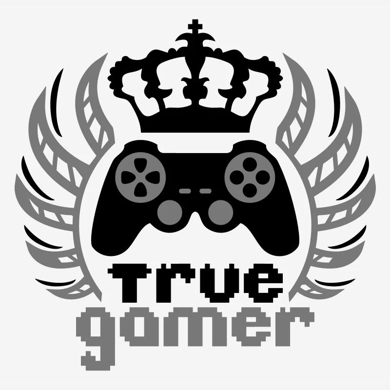true gamer king Crown logo King controller 8 bit