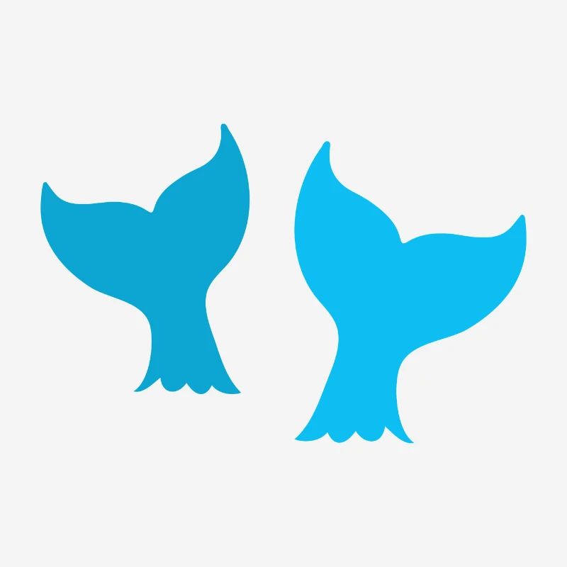 zwei Wal Delfin oder Meerjungfrau Schwänze