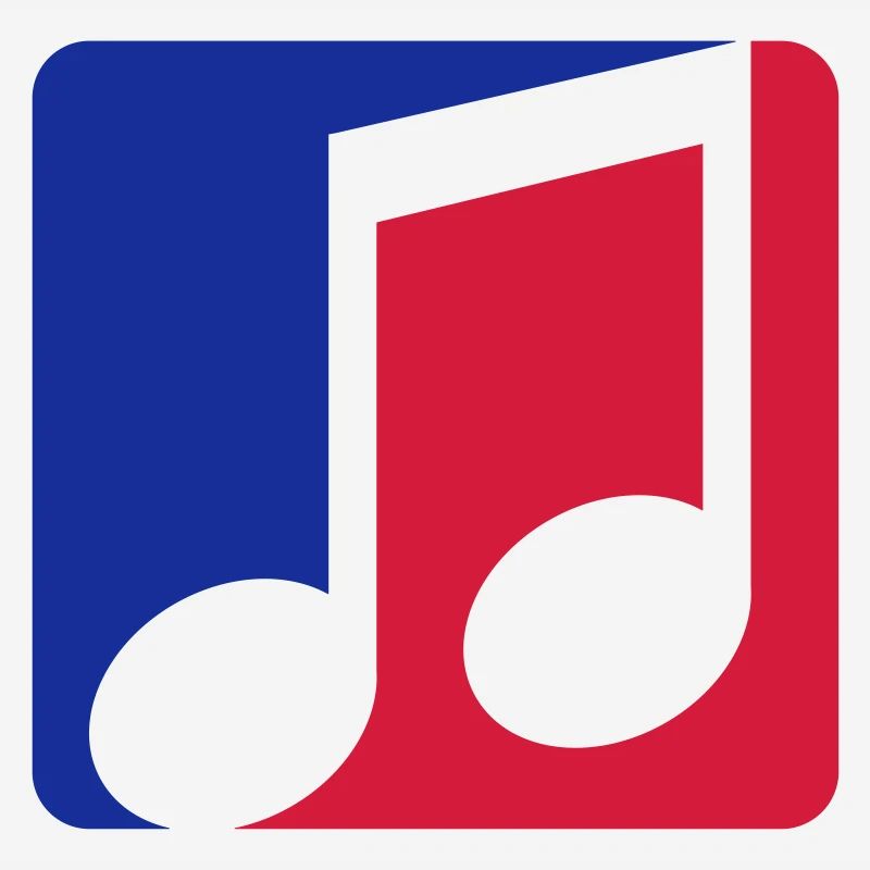 red blue button music note cool contour sign part