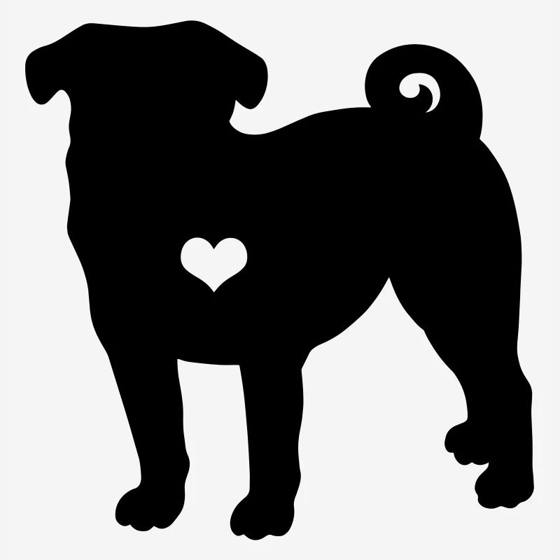 Mops Pug Herzschlag Hundehalter Geschenk