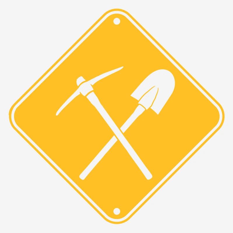 yellow work shield danger caution hazard warning n