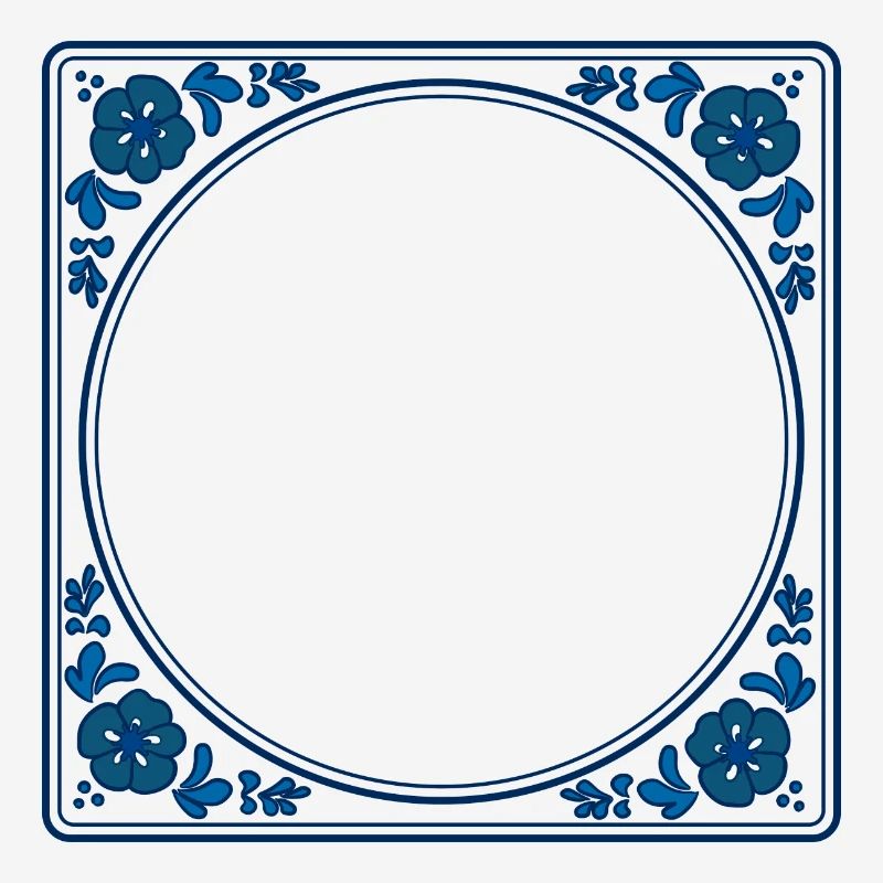 Empty Tile: Delft Blue - Own Text Wisdom