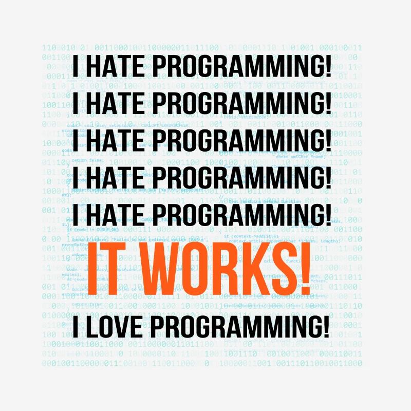 I hate programming It works I love programming